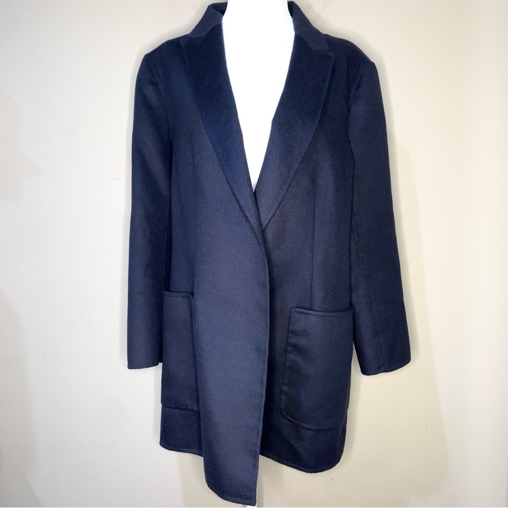 The Row 100% Virgin Wool Open Front Blazer Coat Women’s Size 10 Jacket Navy Blue